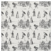 Tissu medieval gothic plague doctor skeleton toile (Échantillon)