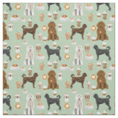 Tissu menthe amoureuse du café labradoodle (Échantillon)
