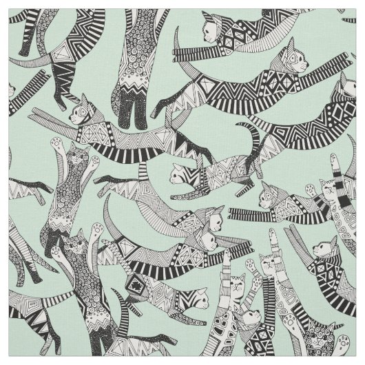 Tissu menthe de partie de chat (Échantillon)