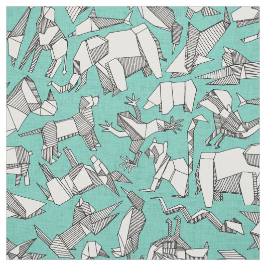 Tissu menthe écervelée animale d'origami (Échantillon)