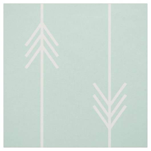 Tissu Menthe moderne et flèche blanche (Échantillon)