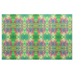 Tissu Mer de vert avec des joncs Abstraits cubes