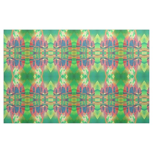 Tissu Mer de vert avec des joncs Abstraits cubes (Fat Quarter)