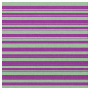 Tissu Mer Noire Vert & Violet Linne/Motif rayé