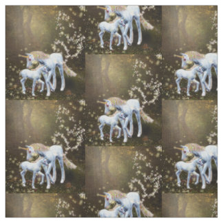 Tissu Mère et bébé licorne