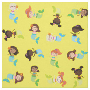 Tissu Mermaid Cute Cartoon Kids Impression Fabric