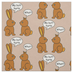 Tissu Mes maux de bout ! - Ce qui ? Motif de lapin