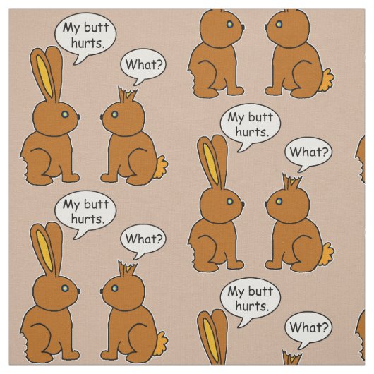 Tissu Mes maux de bout ! - Ce qui ? Motif de lapin (Échantillon)