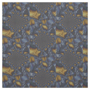 Tissu Métal Moulé or et argent bleu