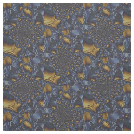 Tissu Métal Moulé or et argent bleu (Échantillon)