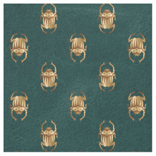 Tissu Métallurgie de l'égyptien Scarab sur vert