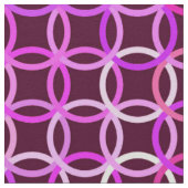 Tissu Mi-siècle Cercles modernes, prune et orchidée rose (Détail)