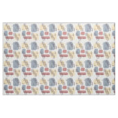 Tissu Mi-siècle moderne bleu jaune rose (Yard)