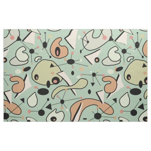 Tissu Mi-siècle moderne Formes atomiques et organiques d (Fat Quarter)