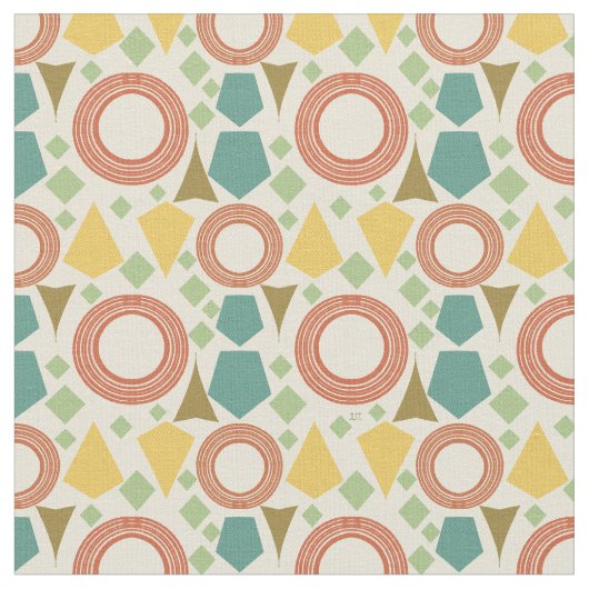 Tissu Mi-siècle moderne géométrique coloré (Fermer)