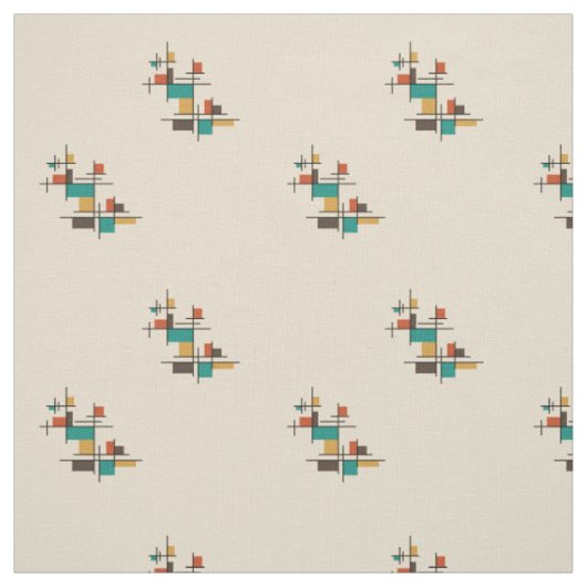Tissu Mi-siècle moderne géométrique coloré (Échantillon)