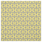 Tissu Mi-siècle Moderne Gris Jaune Fleur de Lys (Échantillon)