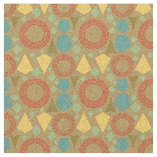 Tissu Mi-siècle moderne Jaune géométrique (Fermer)
