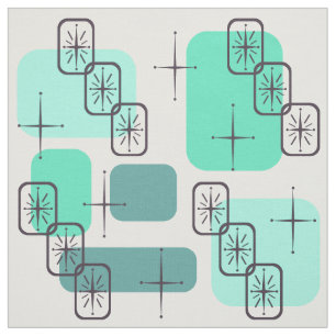 Tissu Mi-siècle moderne Mint Vert Turquoise
