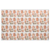 Tissu Mi-siècle Moderne Orange Brown (Yard)