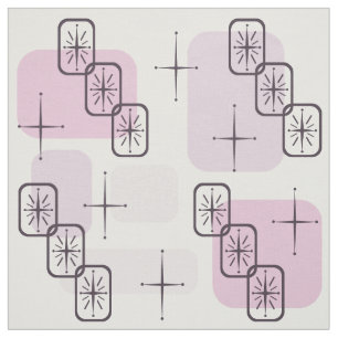 Tissu Mi-Siècle moderne rose clair violet