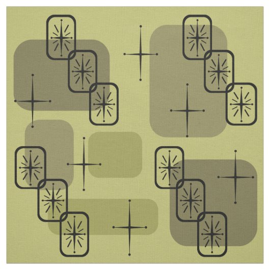 Tissu Mi-siècle Moderne Spoutnik Olive (Échantillon)