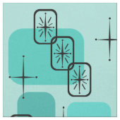 Tissu Mi-siècle moderne Spoutnik Turquoise (Fermer)