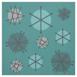Tissu Mi-Siècle Moderne Starburks Turquoise