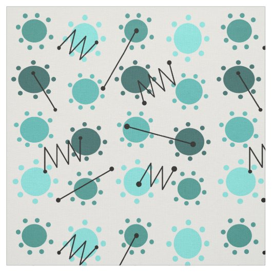 Tissu Mi-siècle Moderne Sunshine Turquoise (Échantillon)