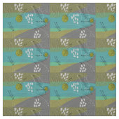 Tissu Mi-siècle moderne vert Abstrait (Échantillon)