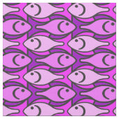 Tissu Mi-siècle Poisson moderne, rose et violet (Fermer)