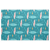 Tissu Mid Century Pink Catamaran - Blue Background (Fat Quarter)