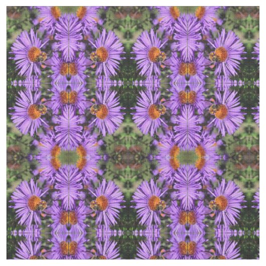 Tissu Miel Bee Aster Flower Motif (Fermer)