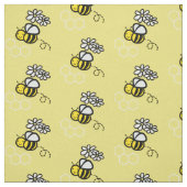 Tissu Miel Bee & Daisy Motif Jaune (Échantillon)
