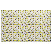 Tissu Miel Bumble Bee Bumblebee Blanc Jaune Floral (Yard)