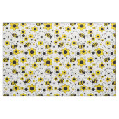 Tissu Miel Bumble Bee Bumblebee Blanc Jaune Floral (Fat Quarter)