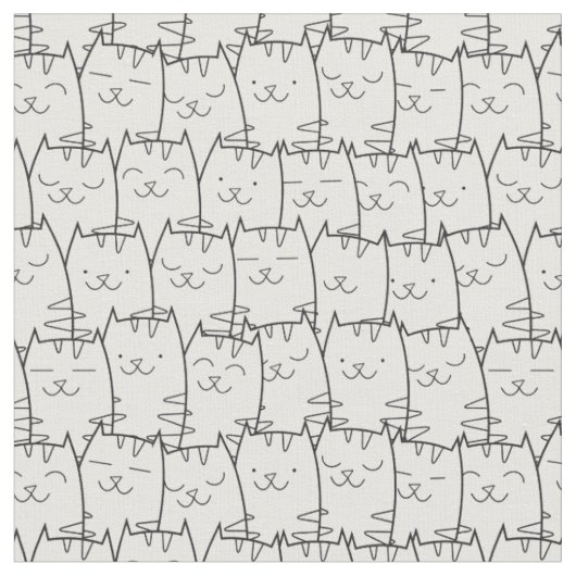 Tissu mignon 2 de chats de bande dessinée (Fermer)