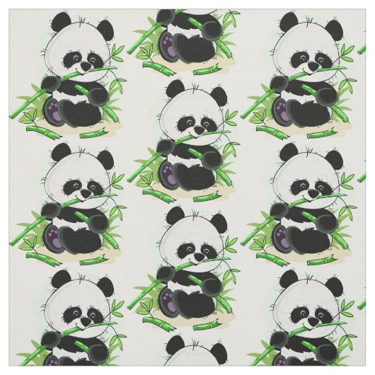 Tissu mignon 4/4 de panda (Échantillon)