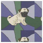 Tissu mignon d'art abstrait de chiot de carlin (Fermer)