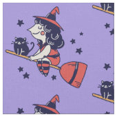 Tissu mignon de Halloween de sorcière (Fermer)