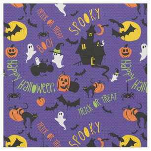 Tissu mignon d'impression de lancer de Halloween