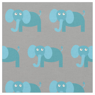 Tissu Mignon Éléphant Enfant Bébé Nurserie Gris