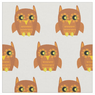 Tissu Mignon Hibou Oiseau Enfant Bébé Nounou Blanc