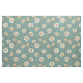 Tissu Mignonne Blanc Jaune Or Fleurs Turquoise Bleu (Fat Quarter)