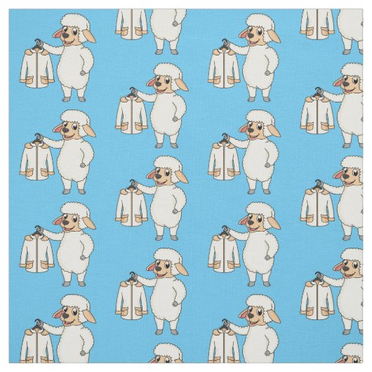 Tissu Mignonne brebis avec blouson (Échantillon)