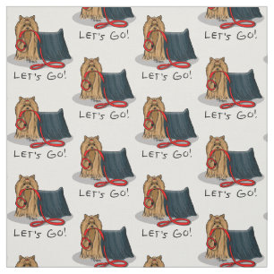 Tissu Mignonne Chien - Allons-y ! Yorkshire Terrier (Yor