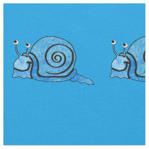 Tissu Mignonne escargot de dessin souriant dans les nuan