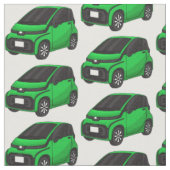 Tissu Mignonne micro-voiture verte (Fermer)