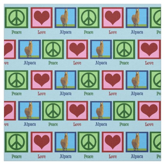 Tissu Mignonne Peace Love Alpaca (Échantillon)