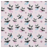 Tissu Mignonne sirène d'ours rose panda (Échantillon)